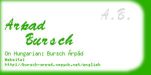 arpad bursch business card
